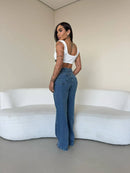 CALÇA JEANS WIDE LEG CHARLOTTE
