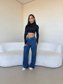 CALÇA JEANS WIDE LEG CARGO MELISSA