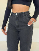 Calça Jeans Mom Black Cintura Alta Premium